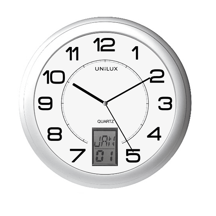 Unilux Reloj de Pared Instinct - Diseño Moderno y Minimalista - Funciona con Pilas - Facil de Instalar 1