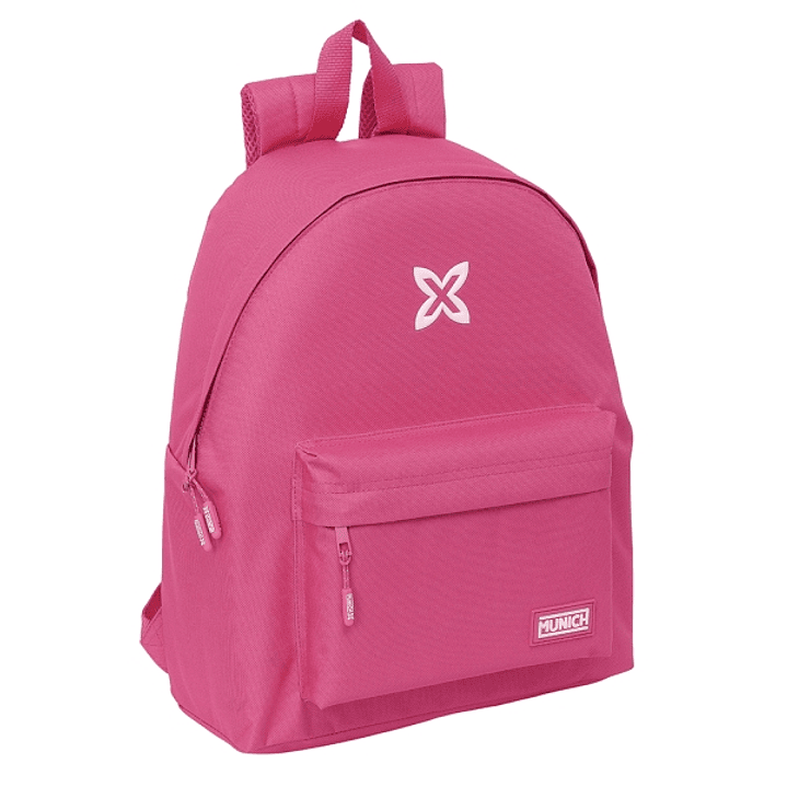 Safta Munich Basicos Fucsia Mochila - Bolsillo Frontal - Hombreras Acolchadas - Doble Tirador en Cremallera - Asa Superior - 20.8L - 330x150x420mm - C 1