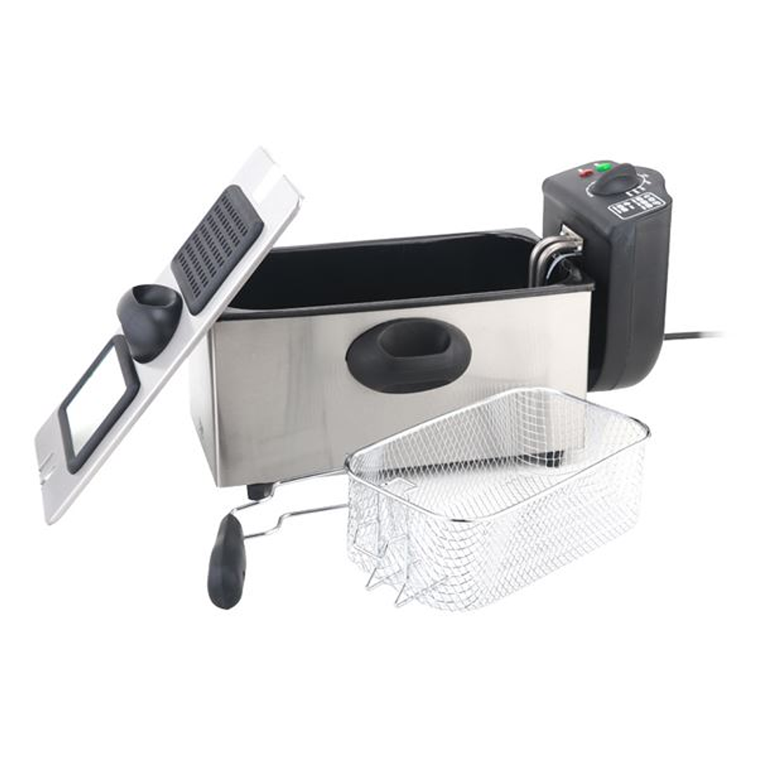 Muvip Freidora Electrica - 3 Litros - Asas Tacto Frio - Totalmente Desmontable - Tapa con Ventana - 2000W 1