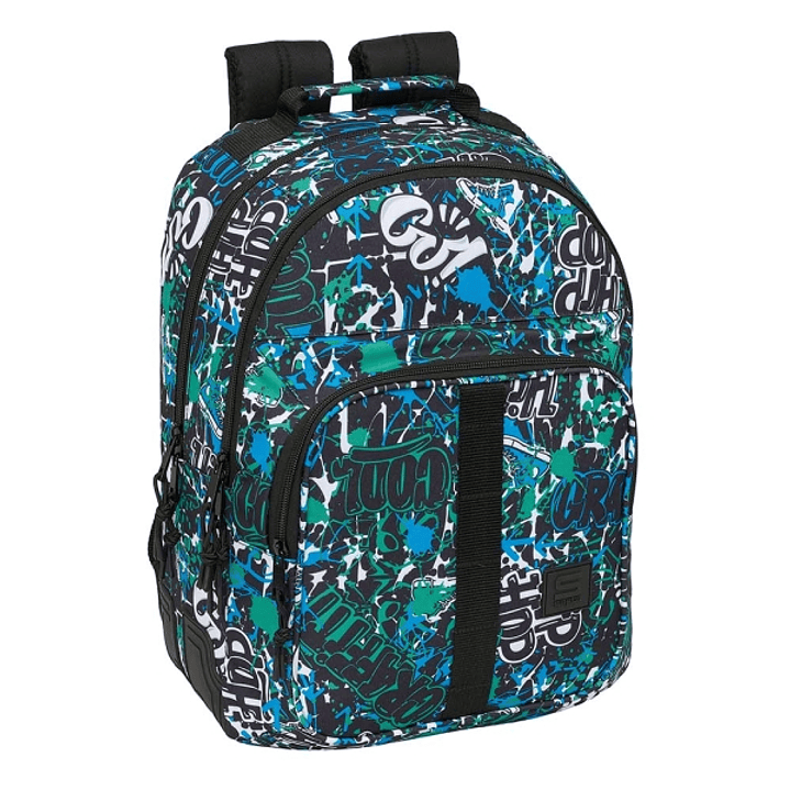 Safta Graffiti Go Mochila con 2 Compartimentos - Antirozaduras - Adaptable a Carro - Bolsillo Frontal - Portabotellas - Tirador Doble - Hombreras Acol 1