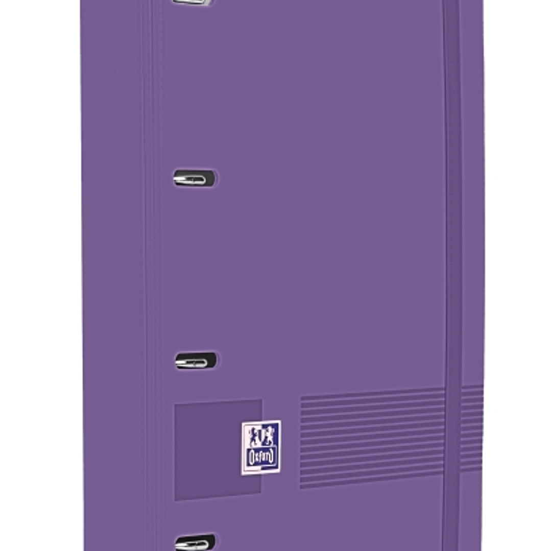 Oxford Europeanbinder Live & Go A4+ Carpeta Tamaño A4+ con Recambio de 100 Hojas Cuadricula 5x5mm - Tapa de Plastico Polyfoam - Cierre con Goma - Colo 1