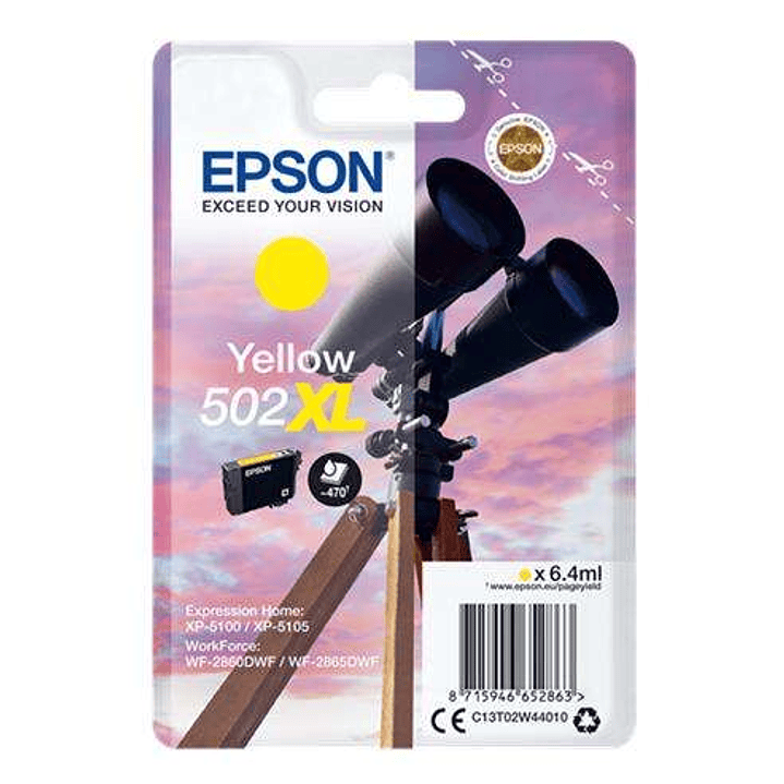 Epson 502XL Amarillo Cartucho de Tinta Original - C13T02W44010 1
