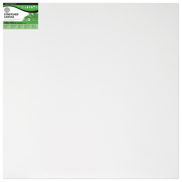 Daler Rowney Simply Bastidor Entelado - 100x100cm - Imprimacion Triple - Grano Medio - 100% Algodon sin Acido - 250g - Color Blanco 1
