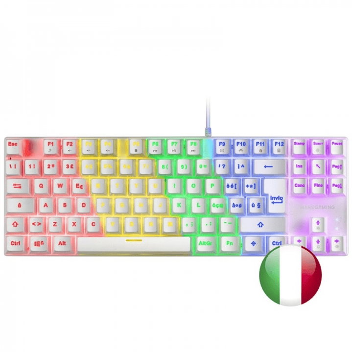 Mars Gaming MK80 Teclado Gaming Mecanico - TKL Compacto - Iluminacion RGB - Teclas Imborrables - Switches Antipolvo - Multiplataforma - Anti-Ghosting  1
