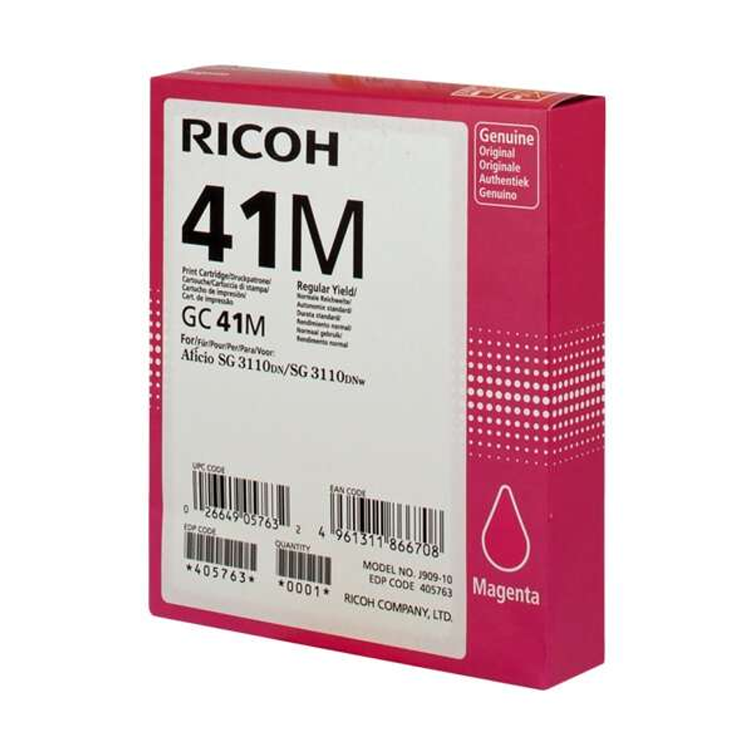 Ricoh GC41 Magenta Cartucho de Gel Original - 405763 1