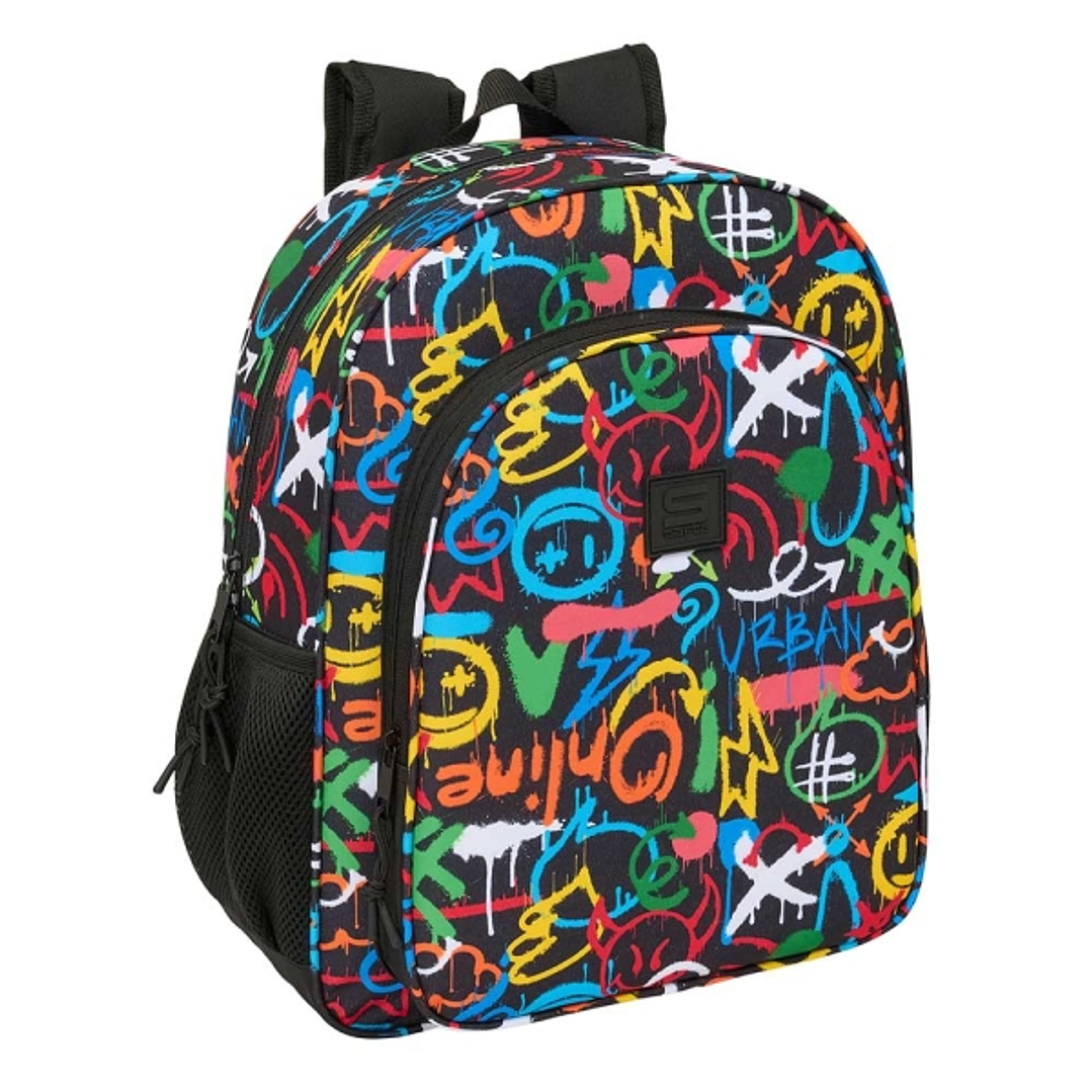 Safta Graffiti Colors Mochila - Adaptable a Carro - Bolsillos Laterales - Doble Tirador - Hombreras Acolchadas - Bolsillo Frontal - Asa Superior - 15L 1