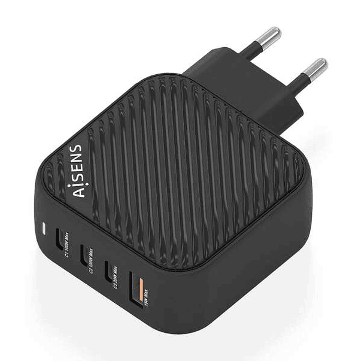 Aisens Cargador GAN 100W - 3xUSB-C PD3.0 QC4.0 - 1xUSB-A QC3.0 1