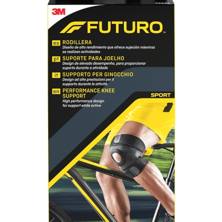 Futuro Rodillera - M (38.1 - 43.2cm) - Uso de Alto Rendimiento - Forma Anatomica - Transpirable - Color Gris Oscuro 1