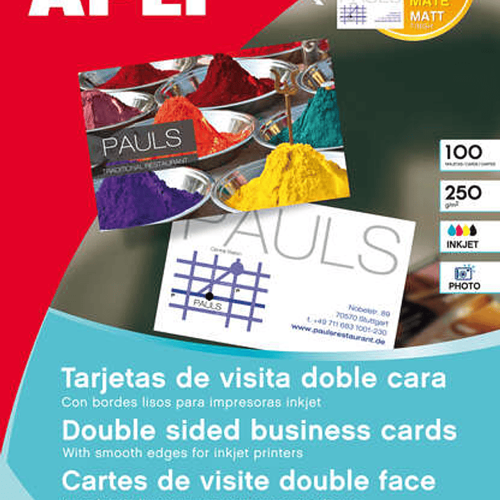 Apli Tarjetas de Visita Doble Cara Brillante 250g 10 Hojas 1