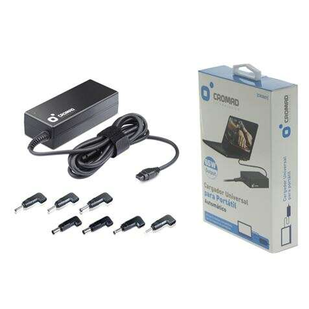 Cromad Cargador Universal Automatico para Portatil 65W - 8 Conectores Diferentes 1