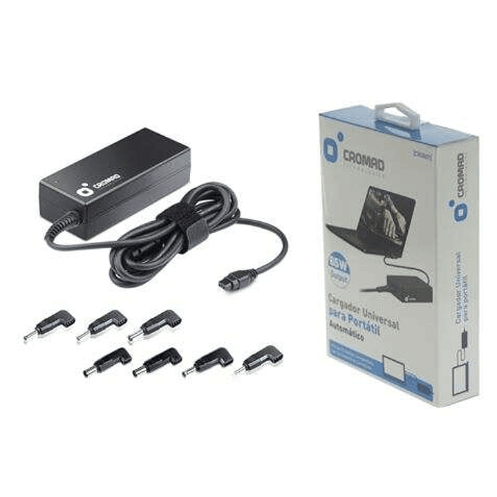 Cromad Cargador Universal Automatico para Portatil 65W - 8 Conectores Diferentes 1