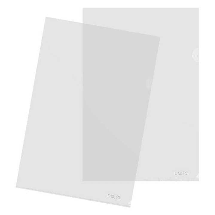 Dohe Caja de 100 Dossier con Uñero Tamaño Folio - Polipropileno Transparente Acabado Cristal 1