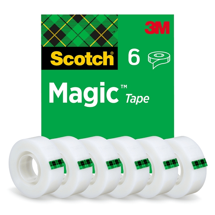 Scotch Magic Pack de 6 Cintas Adhesivas Invisible - 19mm x 33m - Color Transparente 1