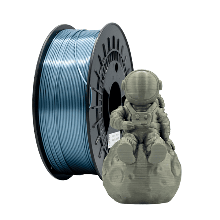 Filamento 3D PLA SILK - Diametro 1.75mm - Bobina 1kg - Color Plata 1