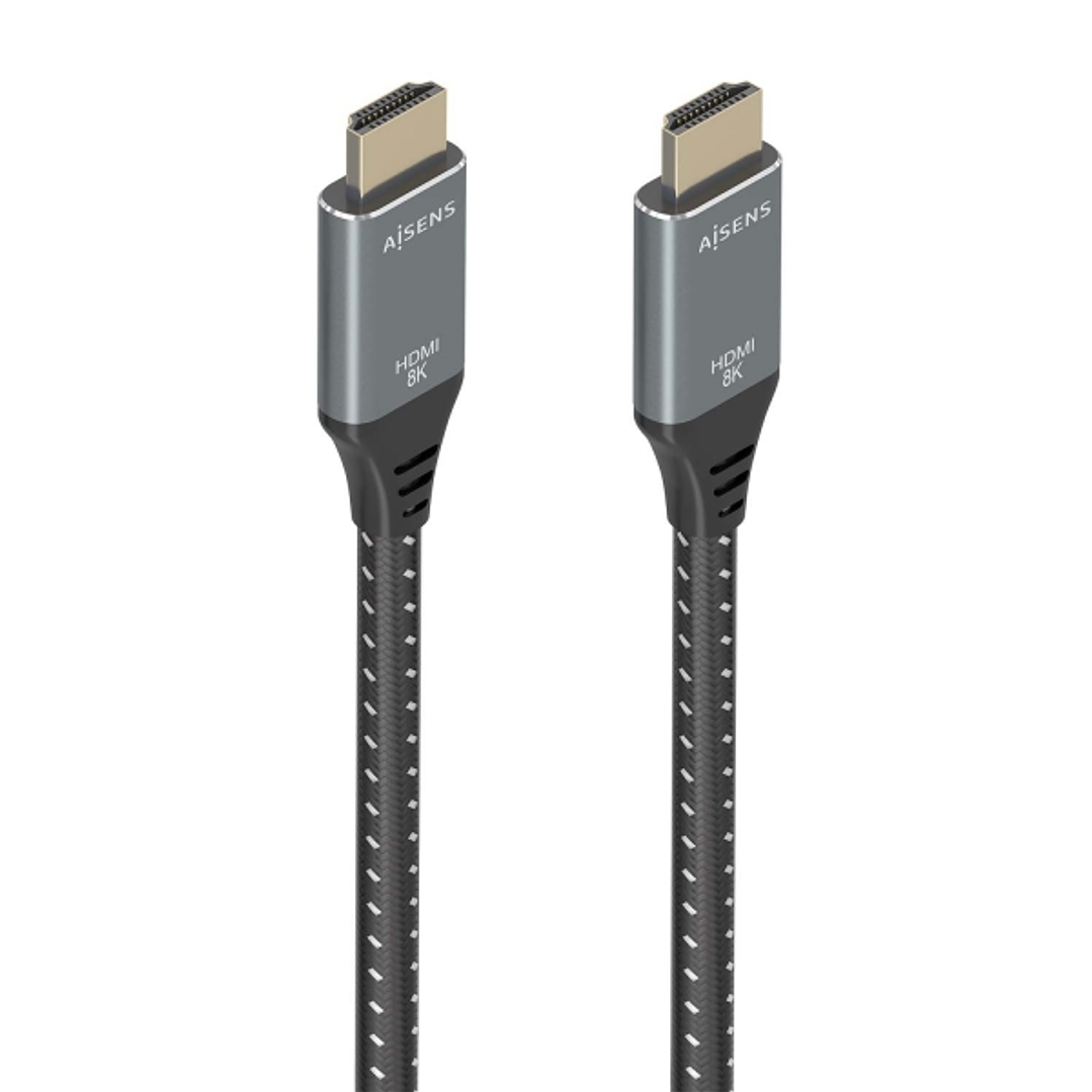 Aisens Cable HDMI V2.1 Ultra Alta Velocidad / HEC 8K@60Hz 48Gbps - A/M-A/M - 1m - Color Gris 1