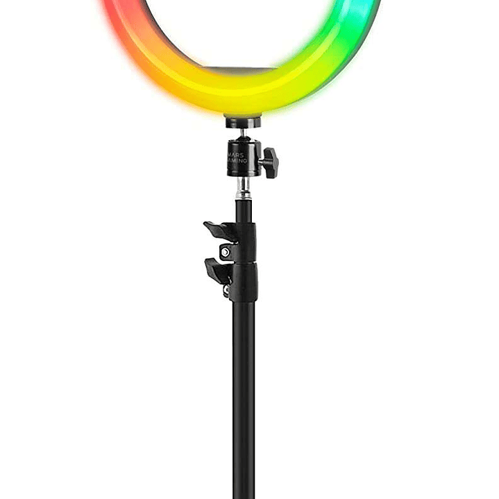Mars Gaming MGRING Anillo de Luz ARGB USB con Tripode de hasta 150cm - 35 Modos de Iluminacion ARGB - 1200lm - Mando a Distancia - Cable de 1.80m 1