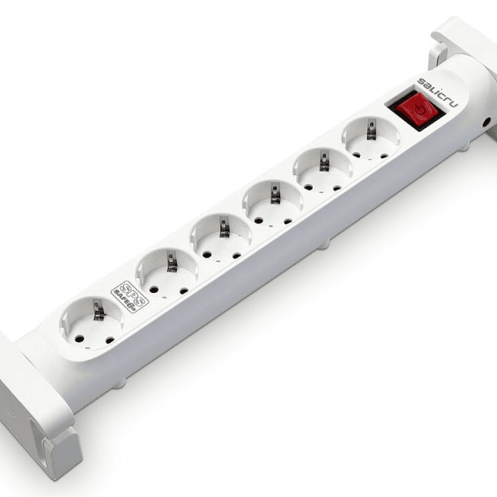 Salicru Regleta SPS SAFE 6S Protectores Electricos Activos de Ultima Generacion - 6 Tomas Schuko - Color Blanco 1