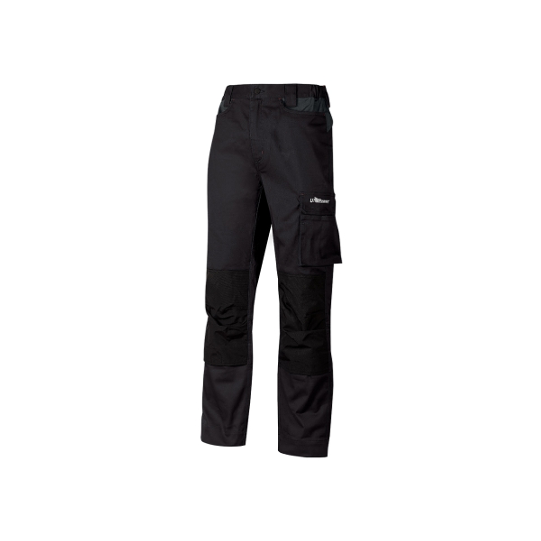 Upower Mallorca Pantalon de Trabajo Ergonomico - Talla M - Algodon Elastico, Cintura Elastica, Multiples Bolsillos, Refuerzos Estrategicos, Cinta Refl 1