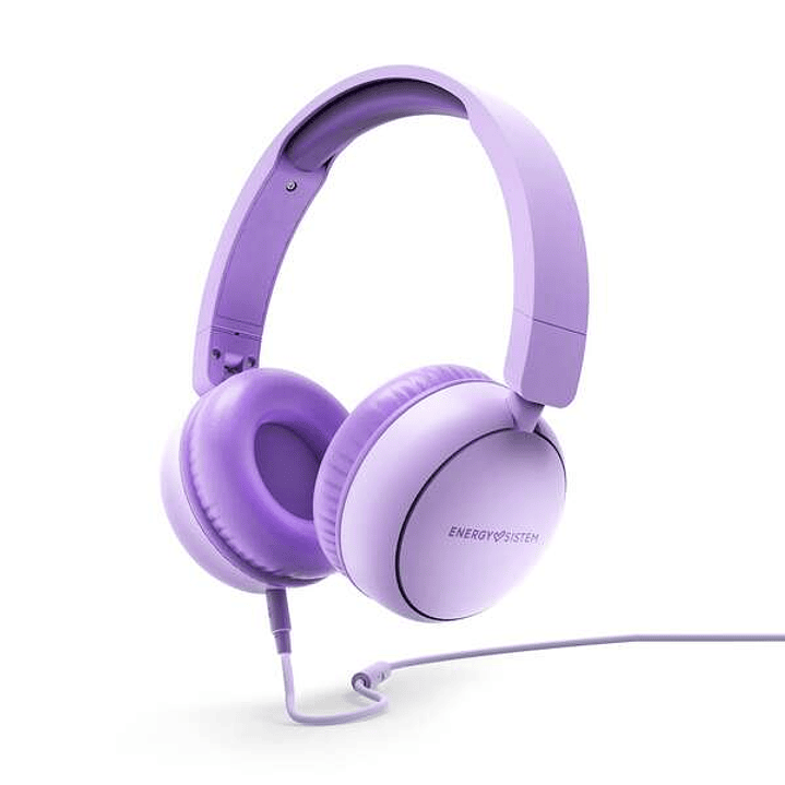 Energy Sistem Auriculares con Cable - Plastico 100% Reciclado - Cable Extraible - Microfono - Asistente de Voz - Color Violeta 1