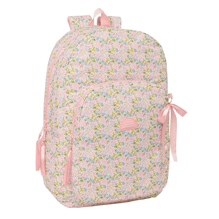 Safta VMB Mochila Adaptable a Carro - Tirador Doble - Bolsillo Frontal - Hombreras Acolchadas - Asa Superior - 19.30L - 300x140x460mm - Color Rosa 1