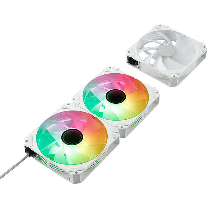 Abysm Gaming Arclight 2.0 ARGB White Pack de 3 Ventiladores 120mm con Iluminacion ARGB - Velocidad Max. 1500rpm - Conexion en Serie 1
