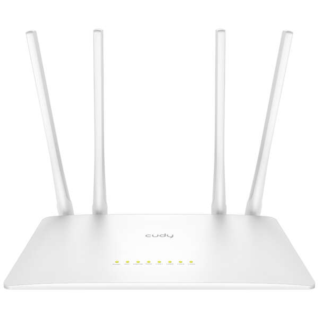 Cudy WR1200 Smart Router WiFi AC1200 Doble Banda - 1x Puerto Wan 100/10 Mbps y 4x Puertos Lan 100/10 Mbps - 4 Antenas Externas 1