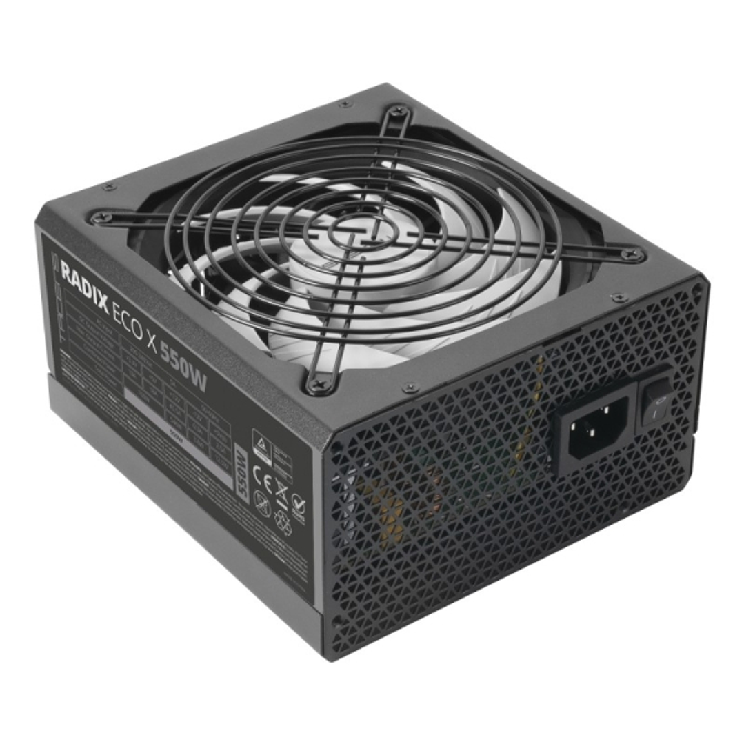 Tacens Radix Eco X 550 Fuente de Alimentacion 550W ATX - PFC Activo - Ventilador 140mm de 12dB - 80 Plus Silver - 160x150x85mm - Color Negro 1