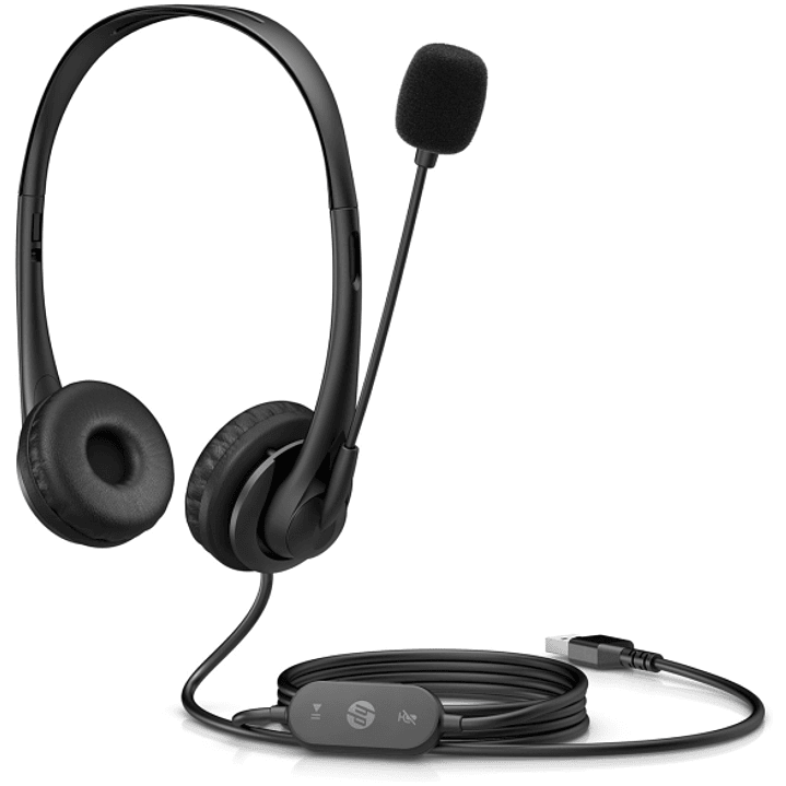 HP Auriculares G2 Stereo USB con Microfono Cancelacion de Ruido - Diadema Ajustable - Almohadillas de PU Leather para Uso Prolongado - Control en Cabl 1