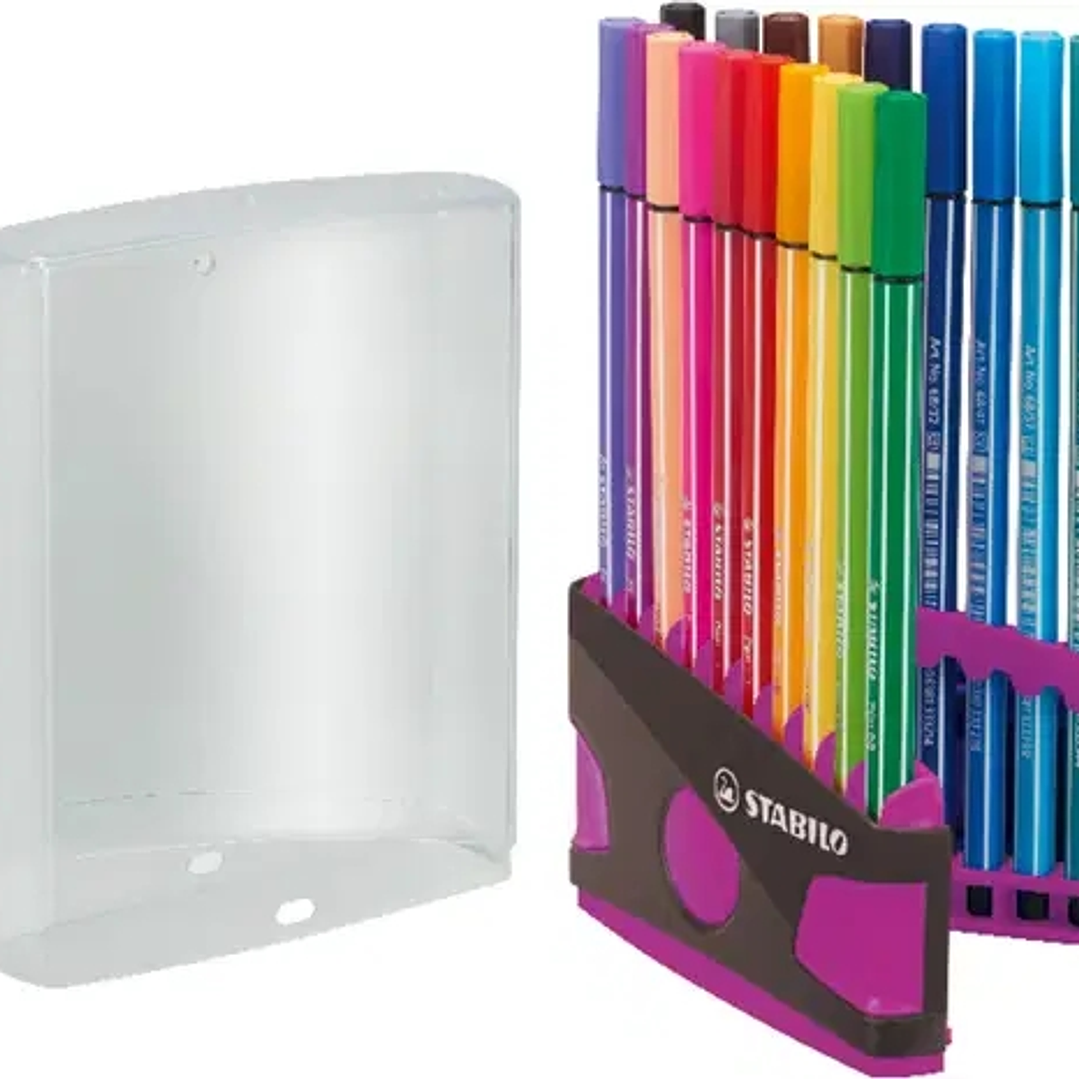 Stabilo Premium Pen 68 Estuche con 20 Rotuladores - Punta de Fibra - Trazo de 1mm aprox. - Alto Brillo y Luminosidad de Color - Colores Surtidos 1