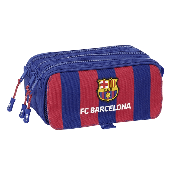 Safta F.C. Barcelona Estuche Portatodo - 3 Compartimentos - 21.5x10x8cm - Color Rojo y Azul 1