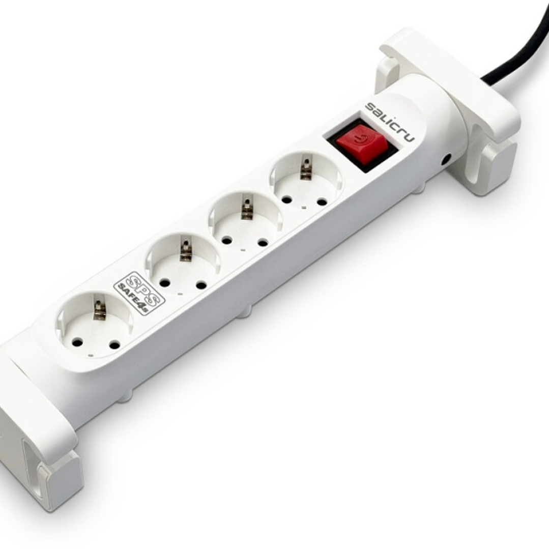 Salicru Regleta SPS SAFE 4S Protectores Electricos Activos de Ultima Generacion - 4 Tomas Schuko - Color Blanco 1