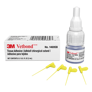 3M Vetbond Adhesivo para Tejidos - 3ml - Cierra Heridas Rapidamente - Incluye 4 Aplicadores - Color Transparente