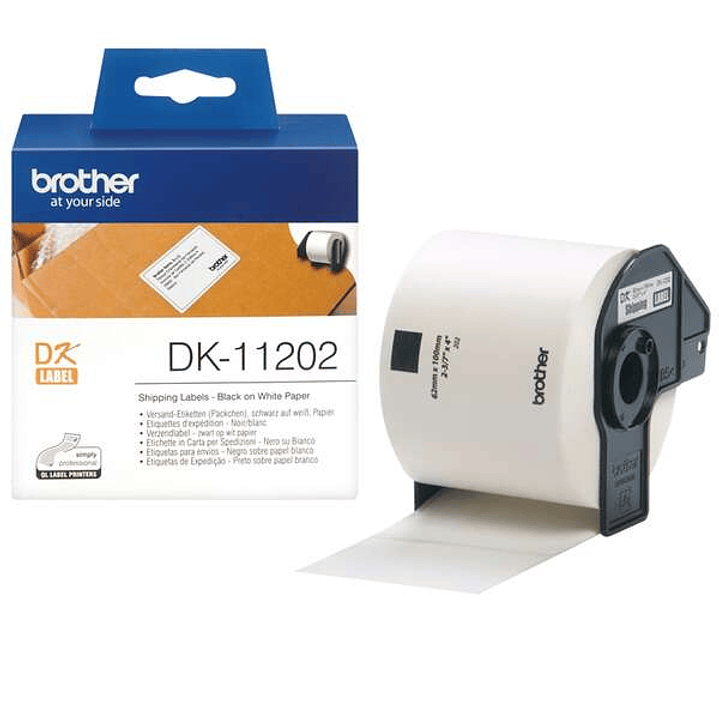 Brother DK11202 - Etiquetas Originales Precortadas para Envios - 62x100 mm - 300 Unidades - Texto negro sobre fondo blanco 1