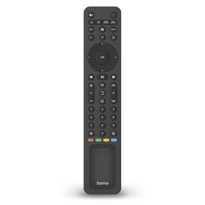 Hama Mando a Distancia para TV - Universal - Panel Solar de Carga - Alcance 10m - 43 Botones - Acceso Directo a Streaming - Permite 8 Dispositivos Sim 1