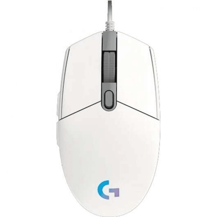 Logitech G203 Lightsync Raton USB 8000dpi - 5 Botones Programables - Iluminacion RGB Lightsync - Uso Diestro - Cable de 2.10m - Color Blanco 1