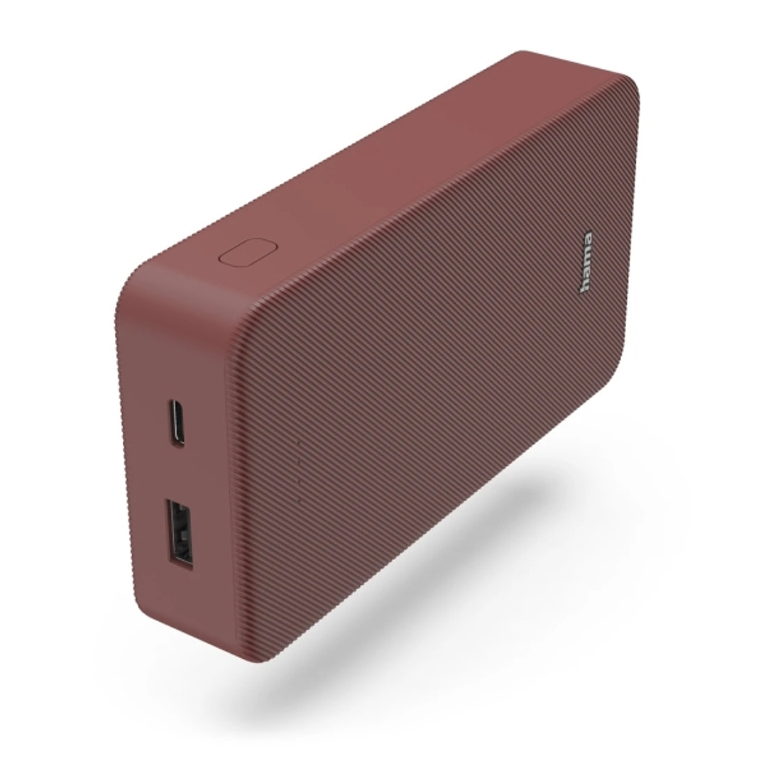 Hama Colour 20 Bateria Externa Powerbank 20000mAh - Polimero de Litio - USB-C - USB-A - Carga Rapida - Indicador LED de Carga - 2 Conexiones de Salida 1