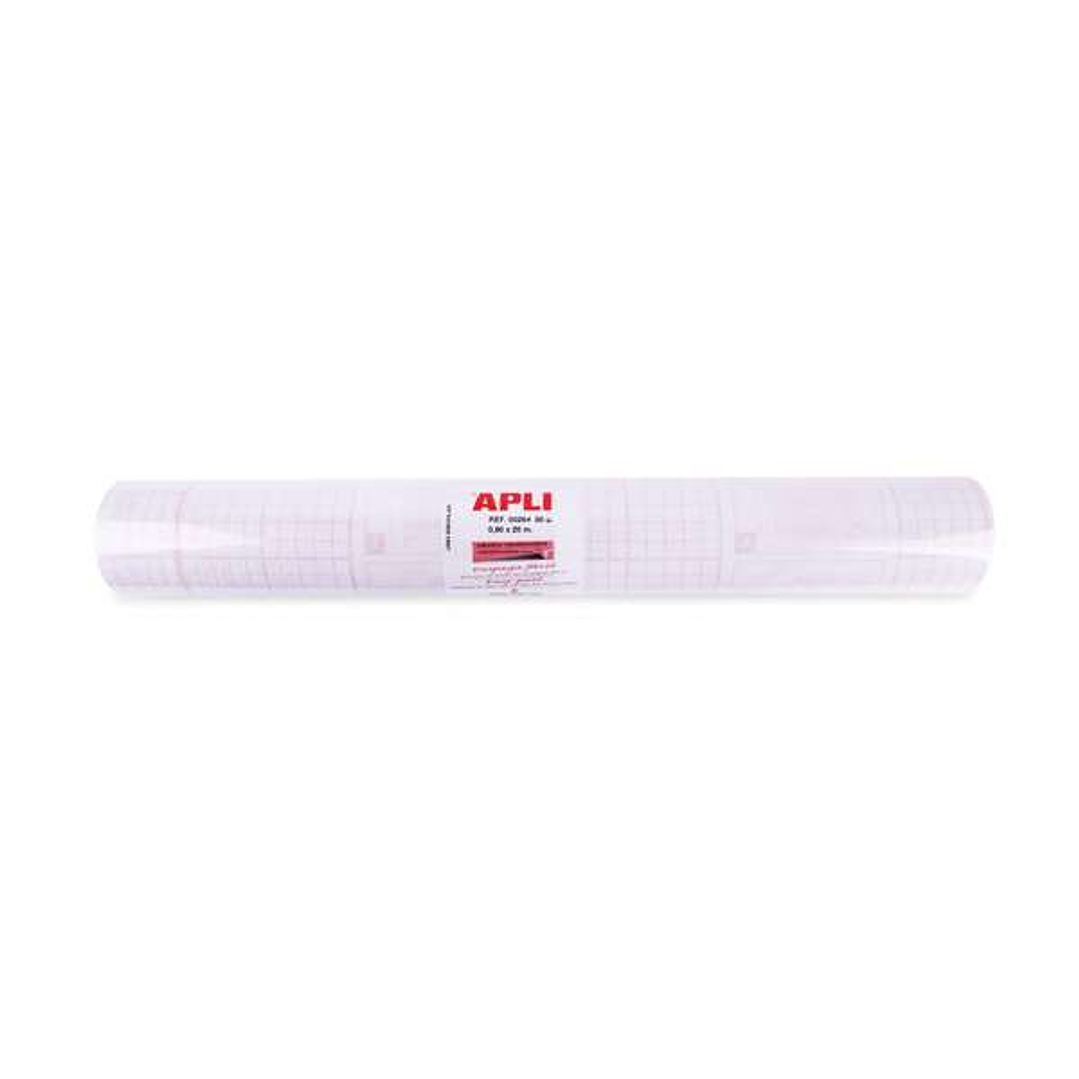 Apli Rollo de Polipropileno Transparente 20x0.50m 80m micras - Adhesivo Reposicionable - Sistema Easy Peel - Cuadricula de Precision - Alta Resistenci 1