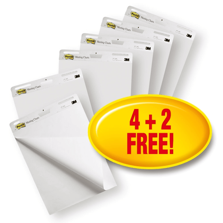 Post-It Super Sticky Bloc de 180 Blocs de Reuniones - Forma Rectangular - 635x762mm - Color Blanco 1