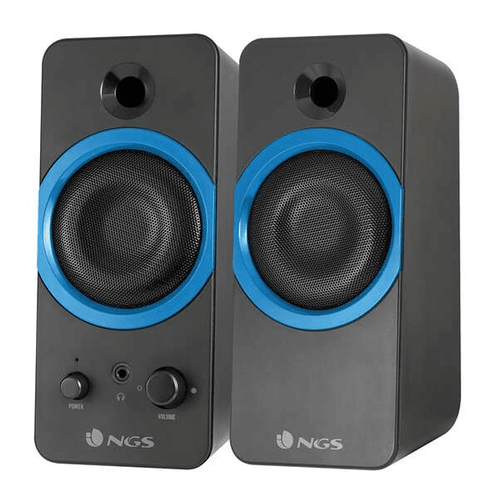 NGS GSX-200 Altavoces USB 2.0 20W - Supergraves - Conexion Jack 3.5mm - Controles en Altavoz - Color Negro/Azul 1