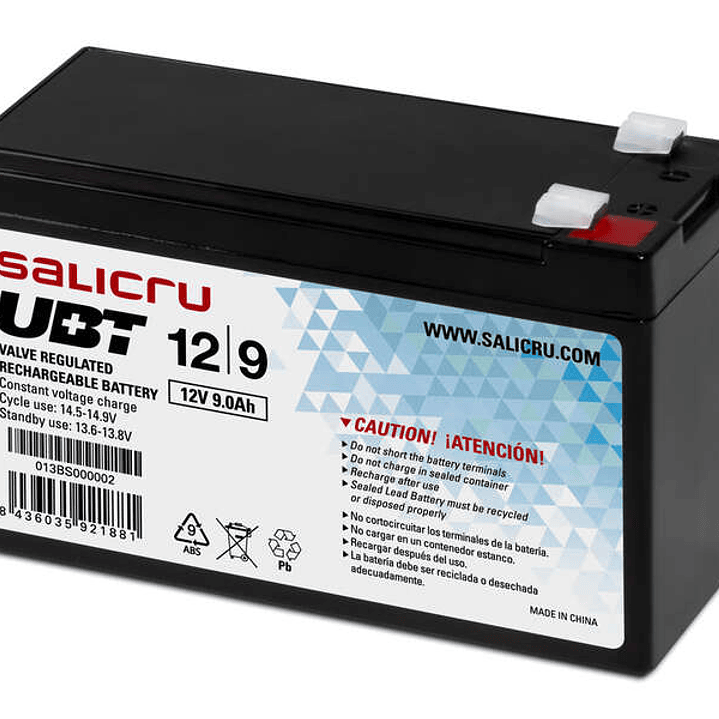 Salicru UBT 12/9 Bateria para SAI/UPS 9aH 12v 1