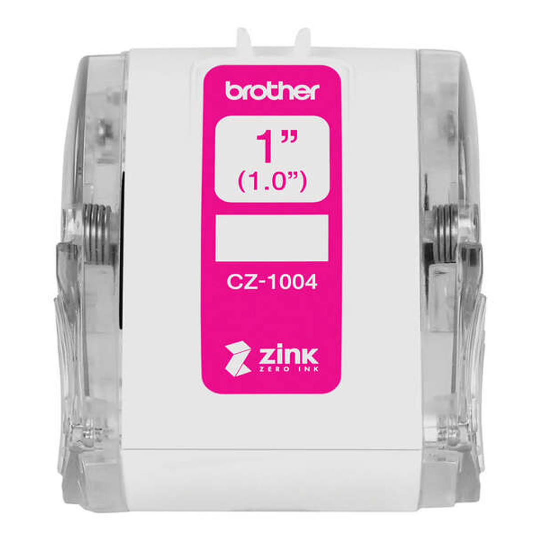 Brother CZ1004 Rollo de Etiquetas Originales de Tamaño Personalizado - Ancho 25mm x 5 metros - Zero Ink 1