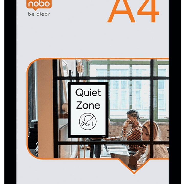 Nobo Pack de 2 Marcos Autoadhesivos Magneticos en Formato A4 - Colocacion en Vertical u Horizontal - Marco de Color Negro 1