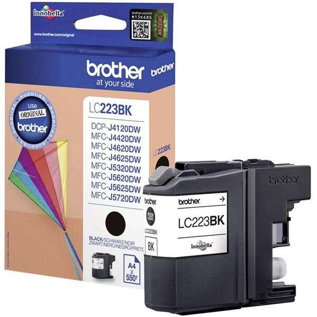 Brother LC223 Negro Cartucho de Tinta Original - LC223BKBP 1