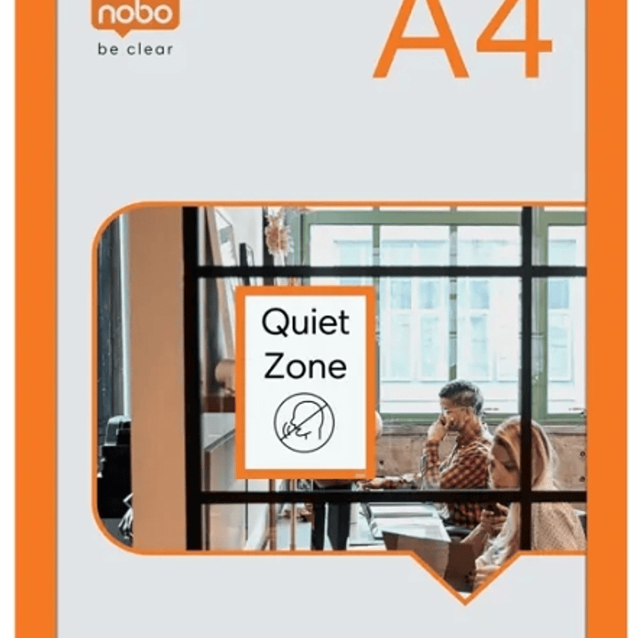 Nobo Pack de 2 Marcos Autoadhesivos Magneticos en Formato A4 - Colocacion en Vertical u Horizontal - Marco de Color Naranja 1