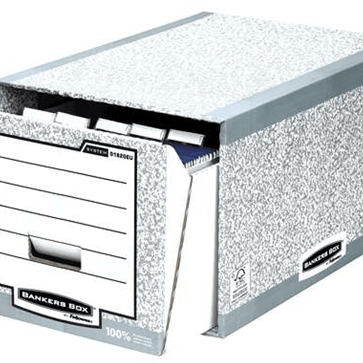Fellowes Bankers Box Cajon Archivador - Montaje Manual - Carton Reciclado Certificacion FSC - Color Gris 1