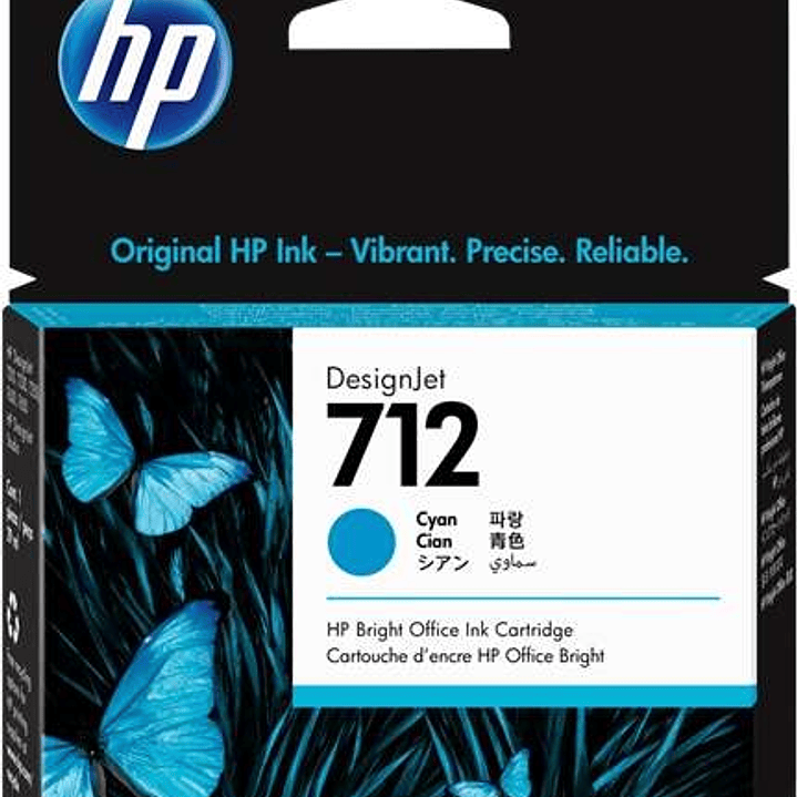 HP 712 Cyan Cartucho de Tinta Original - 3ED67A 1