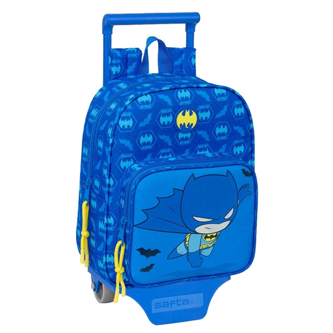 Safta Batman Preescolar Mochila con Carro - Tarjeta ID - Asa Superior - Mochila Extraible - Material Resistente - 6L - 220x100x270mm - Color Azul 1