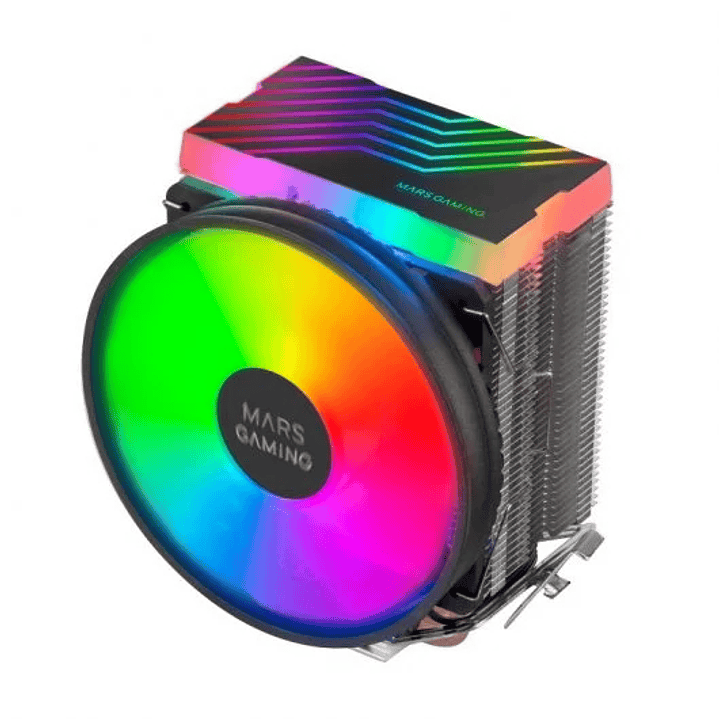Mars Gaming MCPU33 Ventilador CPU Dual 110mm con Disipador 3 Heatpipes - Iluminacion FRGB - Velocidad Max. 1600rpm - Color Negro 1