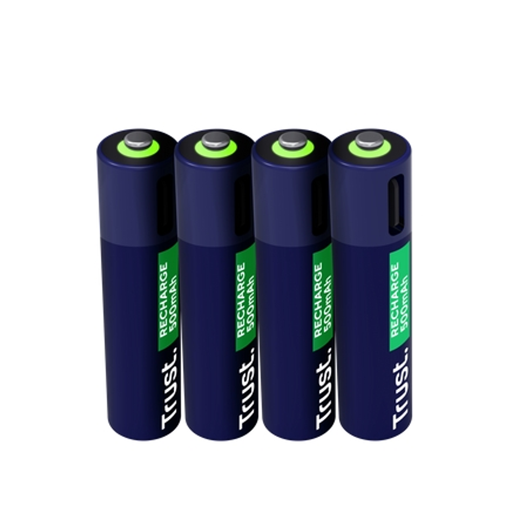 Trust Pack de 4 Pilas Recargables 500 mAh AAA 1