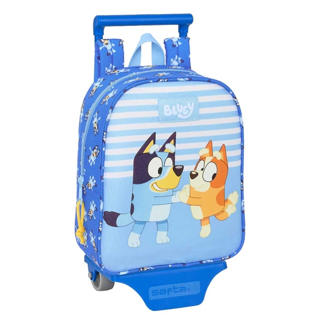 Safta Bluey Let'S Play Mochila con Carro - Tarjeta ID - Asa Superior - Mochila Extraible - Carro Resistente - 6L - 220x100x270mm - Color Azul 1